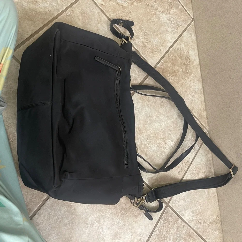 Kate Spade Chelsea Black Nylon Baby Bag Diaper Bag Crossbody interior Matt